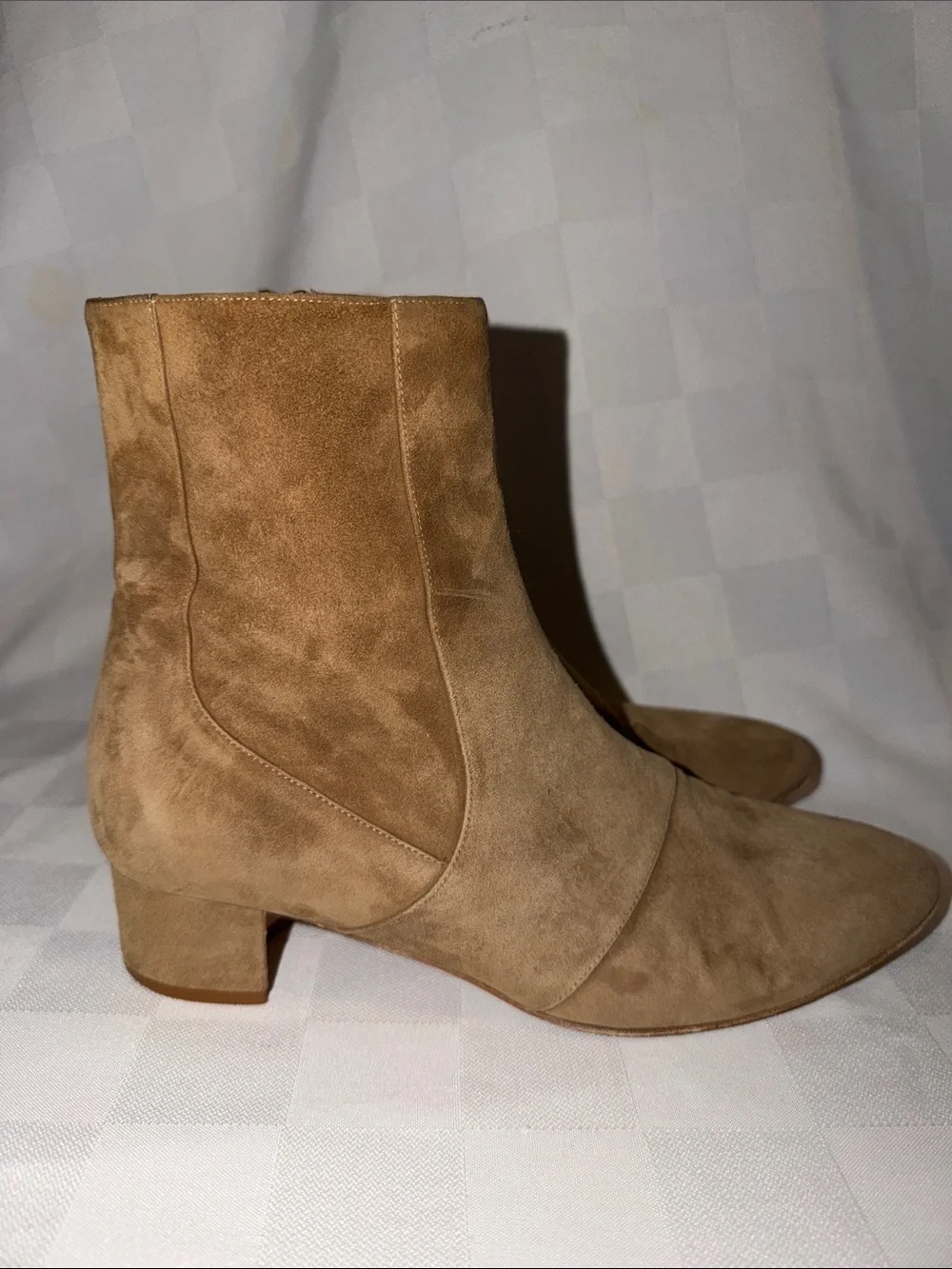 Sz 37.5 7 Manolo Blahnik Brown Suede Ankle Boots